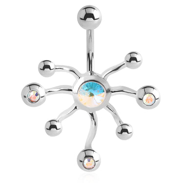 Dermal Inspirations Navel Ring - Fixed (non-dangle) Belly Bar. Navel Rings Australia.