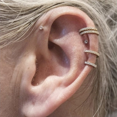 Diamond Eternity Earring by Maria Tash in 18K Gold - Earring. Navel Rings Australia.