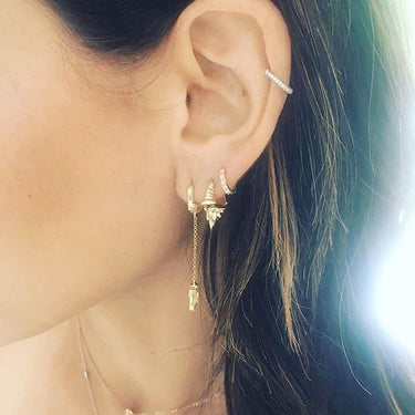 Diamond Eternity Earring by Maria Tash in 18K Gold - Earring. Navel Rings Australia.