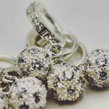 TummyToys® Cubic Zirconia Disco Ball Swinger - TummyToys® Swinger Charm. Navel Rings Australia.