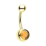 Dorado Crystal Jelly Belly Navel Ring - Basic Curved Barbell. Navel Rings Australia.