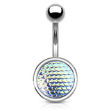 Holographic Dragon Scale Navel Rings - Basic Curved Barbell. Navel Rings Australia.