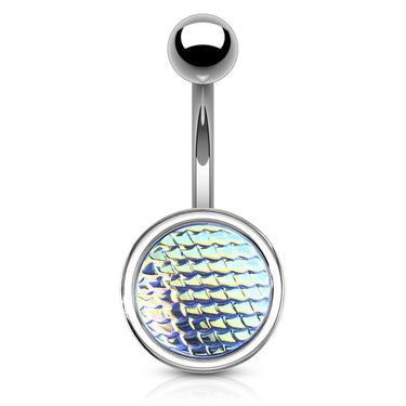 Holographic Dragon Scale Navel Rings - Basic Curved Barbell. Navel Rings Australia.