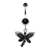 Mystique Dragonfly Dangly Belly Bar - Dangling Belly Ring. Navel Rings Australia.