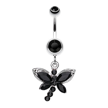 Mystique Dragonfly Dangly Belly Bar - Dangling Belly Ring. Navel Rings Australia.