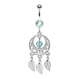 Viridian Dreams Belly Button Ring - Dangling Belly Ring. Navel Rings Australia.