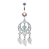 Viridian Dreams Belly Button Ring - Dangling Belly Ring. Navel Rings Australia.