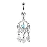 Viridian Dreams Belly Button Ring - Dangling Belly Ring. Navel Rings Australia.