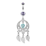 Viridian Dreams Belly Button Ring - Dangling Belly Ring. Navel Rings Australia.