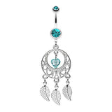 Viridian Dreams Belly Button Ring - Dangling Belly Ring. Navel Rings Australia.