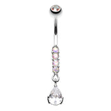 Rain Droplets Belly Bar - Dangling Belly Ring. Navel Rings Australia.