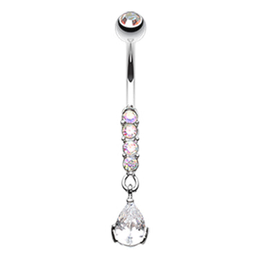 Rain Droplets Belly Bar - Dangling Belly Ring. Navel Rings Australia.