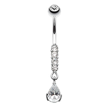 Rain Droplets Belly Bar - Dangling Belly Ring. Navel Rings Australia.
