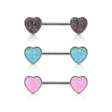 Druzy Love Heart Nipple Ring - Nipple Ring. Navel Rings Australia.