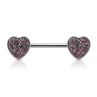 Druzy Love Heart Nipple Ring - Nipple Ring. Navel Rings Australia.