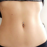 Double Mini Gem Bananabell Body Jewellery - Basic Curved Barbell. Navel Rings Australia.