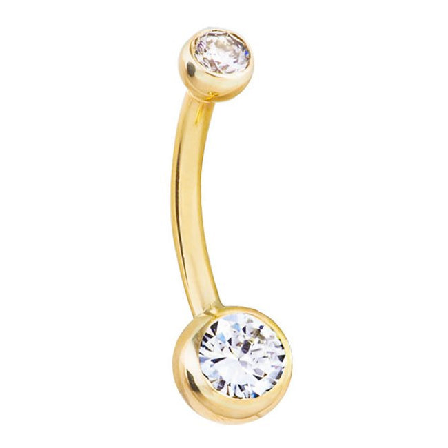 Gold diamond belly ring Clearance