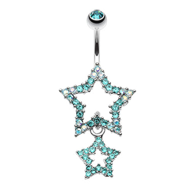 Orions Midnight Star Dangly Navel Ring - Dangling Belly Ring. Navel Rings Australia.