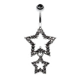 Orions Midnight Star Dangly Navel Ring - Dangling Belly Ring. Navel Rings Australia.
