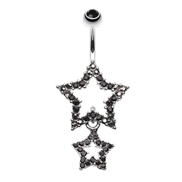 Orions Midnight Star Dangly Navel Ring - Dangling Belly Ring. Navel Rings Australia.