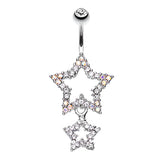 Orions Midnight Star Dangly Navel Ring - Dangling Belly Ring. Navel Rings Australia.