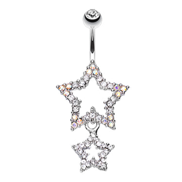 Orions Midnight Star Dangly Navel Ring - Dangling Belly Ring. Navel Rings Australia.