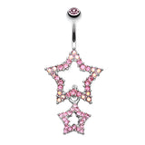 Orions Midnight Star Dangly Navel Ring - Dangling Belly Ring. Navel Rings Australia.