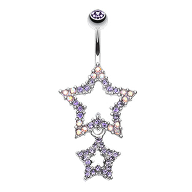 Orions Midnight Star Dangly Navel Ring - Dangling Belly Ring. Navel Rings Australia.