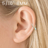 Single Opal Spike with DIAMONDS. Eternity Earring by Maria Tash in 18K Gold - Earring. Navel Rings Australia.