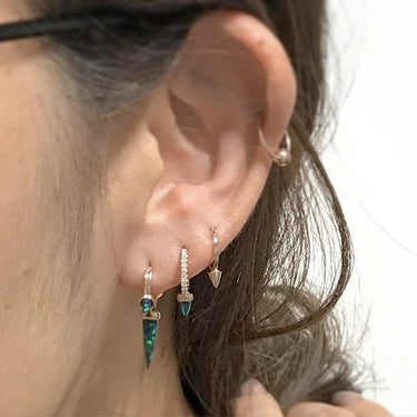 Single Opal Spike with DIAMONDS. Eternity Earring by Maria Tash in 18K Gold - Earring. Navel Rings Australia.