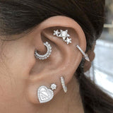 Single Opal Spike with DIAMONDS. Eternity Earring by Maria Tash in 18K Gold - Earring. Navel Rings Australia.