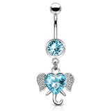 Jumbo Love Elephant Belly Dangle - Dangling Belly Ring. Navel Rings Australia.