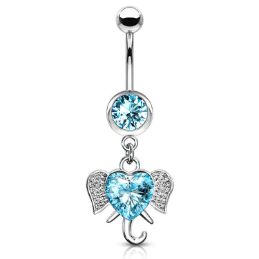 Jumbo Love Elephant Belly Dangle - Dangling Belly Ring. Navel Rings Australia.