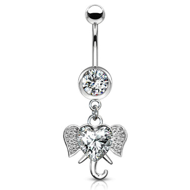 Jumbo Love Elephant Belly Dangle - Dangling Belly Ring. Navel Rings Australia.