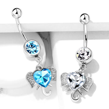 Jumbo Love Elephant Belly Dangle - Dangling Belly Ring. Navel Rings Australia.