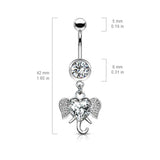Jumbo Love Elephant Belly Dangle - Dangling Belly Ring. Navel Rings Australia.