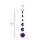 Diamanté Gem Chain Belly Ring - Dangling Belly Ring. Navel Rings Australia.