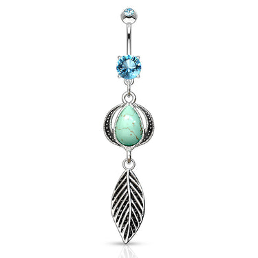 Native Headdress Navel Ring - Dangling Belly Ring. Navel Rings Australia.