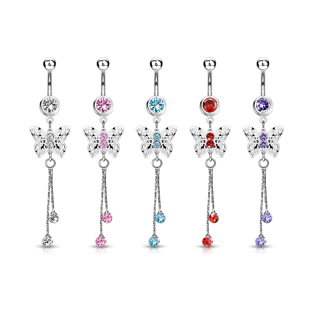 Pretty Filigree Butterfly and Dangly Leaves Long Drop Earrings in Gift Bag | UK Pretty Filigree Butterfly and Dangly Leaves Long Drop Earrings in Gift Bag | UK