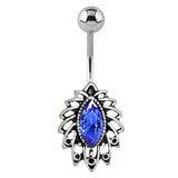 Oceanic Flare Belly Bar - Fixed (non-dangle) Belly Bar. Navel Rings Australia.
