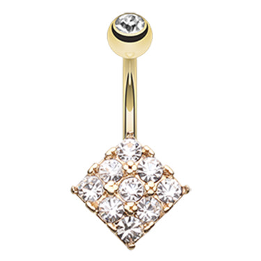 Misty Bambina Belly Bar in Gold - Fixed (non-dangle) Belly Bar. Navel Rings Australia.