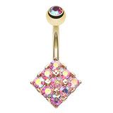 Misty Bambina Belly Bar in Gold - Fixed (non-dangle) Belly Bar. Navel Rings Australia.
