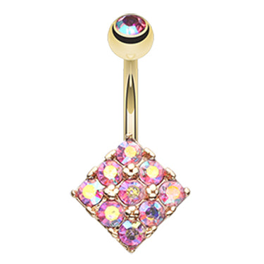 Misty Bambina Belly Bar in Gold - Fixed (non-dangle) Belly Bar. Navel Rings Australia.
