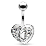 Vous et Moi Lovers Belly Bar - Fixed (non-dangle) Belly Bar. Navel Rings Australia.