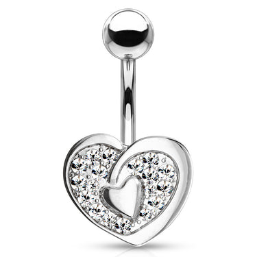 Vous et Moi Lovers Belly Bar - Fixed (non-dangle) Belly Bar. Navel Rings Australia.