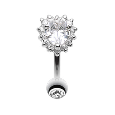 Dramatic Heart Reverse Navel Ring - Reverse Top Down Belly Ring. Navel Rings Australia.