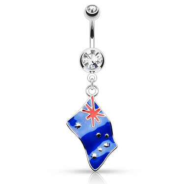 Around the World Flag Belly Rings - Dangling Belly Ring. Navel Rings Australia.