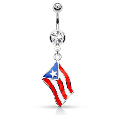 Around the World Flag Belly Rings - Dangling Belly Ring. Navel Rings Australia.