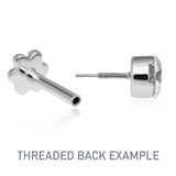 Threaded Star Earring by Maria Tash in 14K White Gold. Flat Stud. - Earring. Navel Rings Australia.