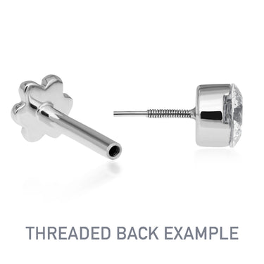 Threaded Star Earring by Maria Tash in 14K White Gold. Flat Stud. - Earring. Navel Rings Australia.